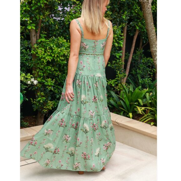 Agua by Agua Bendita Lima green linen extra long dress - Picture 3 of 15